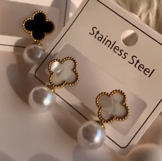 ✨Stainless steel Pearl white Drop Earrings ✨