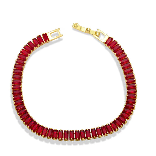 ✨Ruby Diamond Cut Gold Chain Bracelet ✨