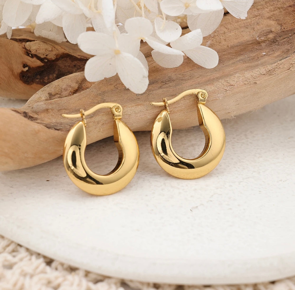 Chunky golden hoops