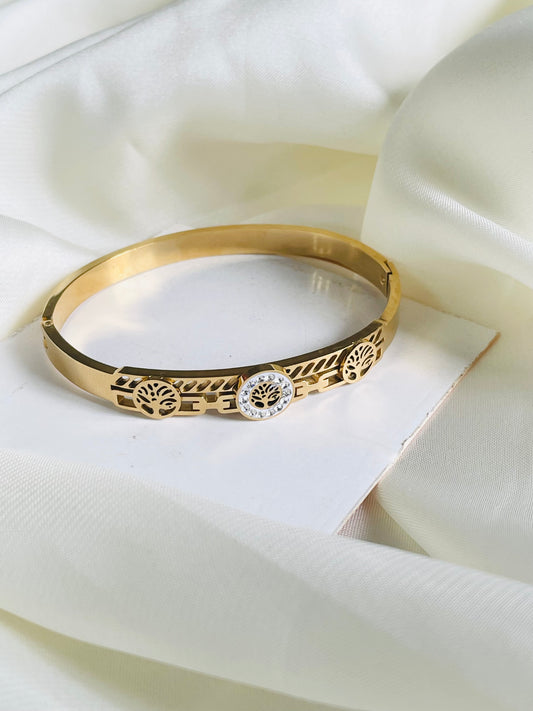 ✨Stainless steel Crystal Diamantes Gold Tree Cuff Bracelet ✨