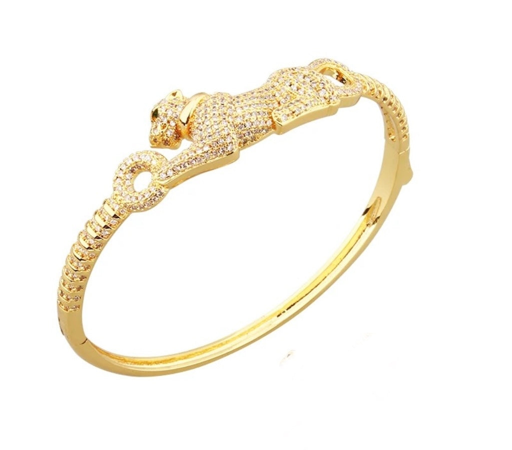 24k Gold Leopard Zircon Bracelet 🐆