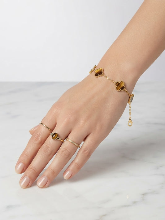 ✨Stainless Steel Chocolate Brown Cloviee chain Bracelet ✨