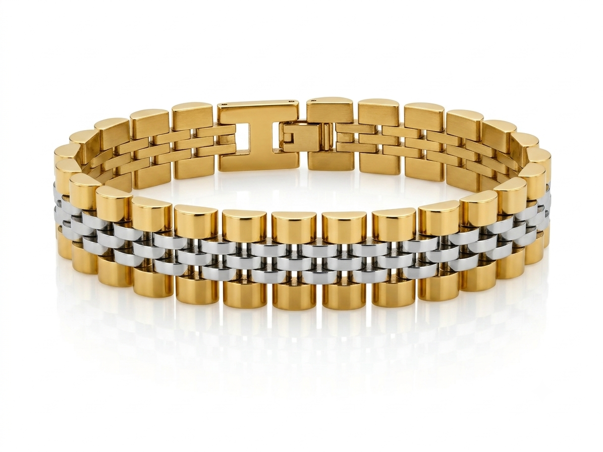 ✨Stainless steel Gold Link SilverXGold Chunky Pvd chain Bracelet✨