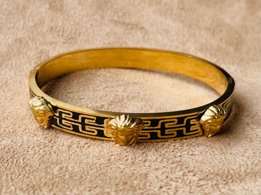 ✨SS premium Black enamel Verse Gold Cuff Bracelet ✨