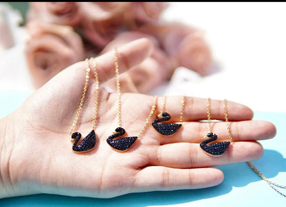 Stainless black duck pendant