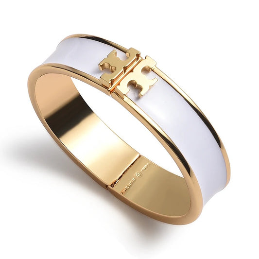 ✨24k Gold Lux Enamel White Gold TB Bracelet✨