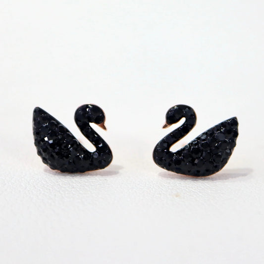 ✨Crystal black Duck stud Earrings ✨