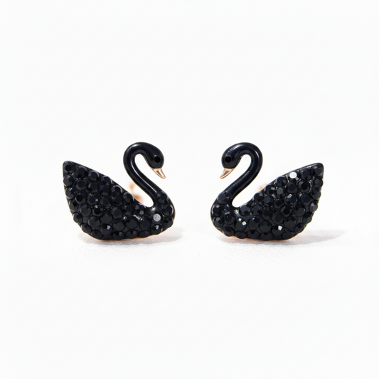 ✨Crystal black Duck stud Earrings ✨