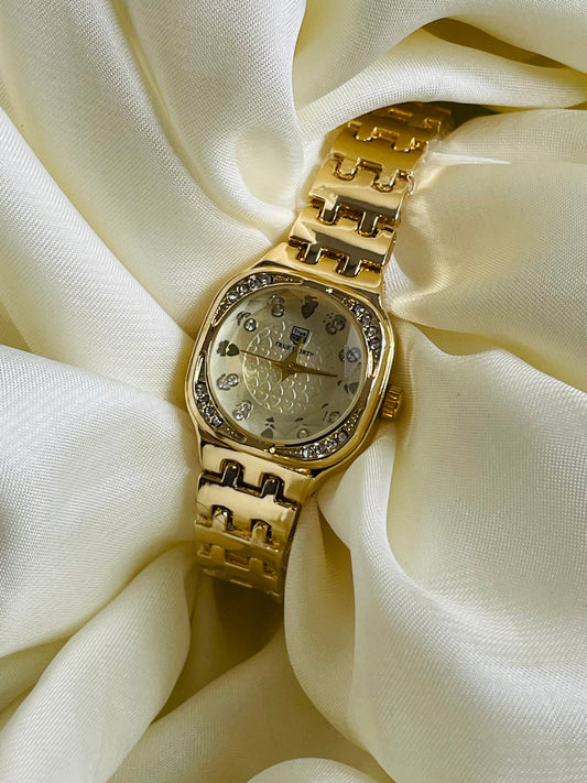 ✨ Gold True Worth Crystal Studded Watch ✨