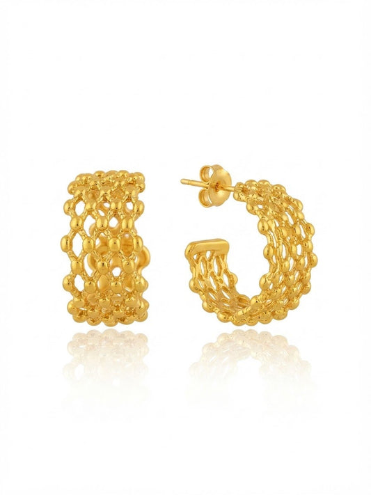 ✨Exclusive Mesh Gold Sleek hoop earrings ✨