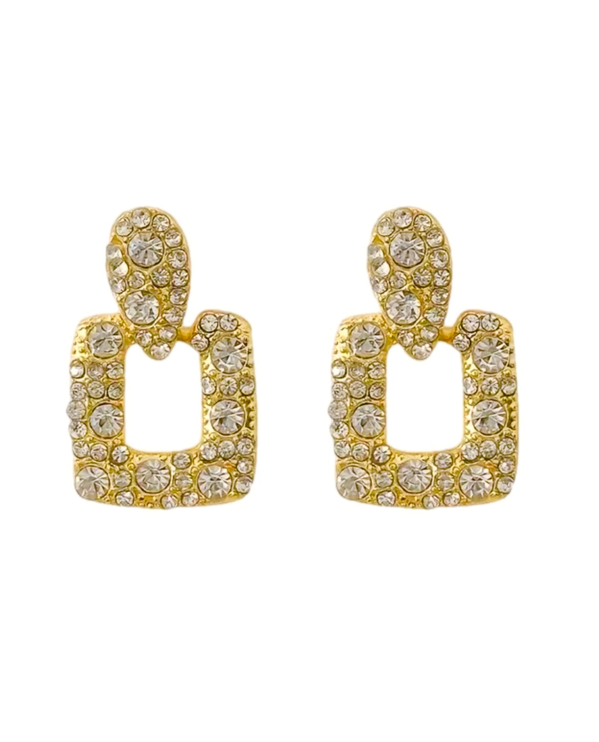 Rhinestone Crystal Gold Earrings ✨