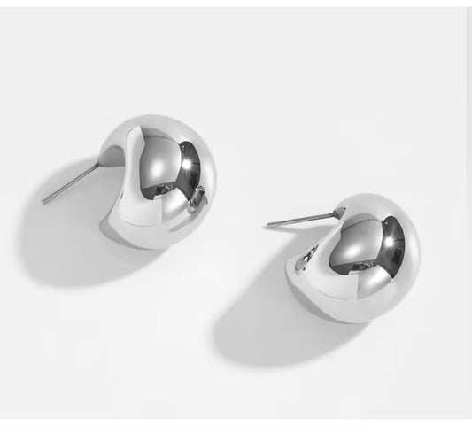 Silver Cordoba Chunky Hoop Earrings