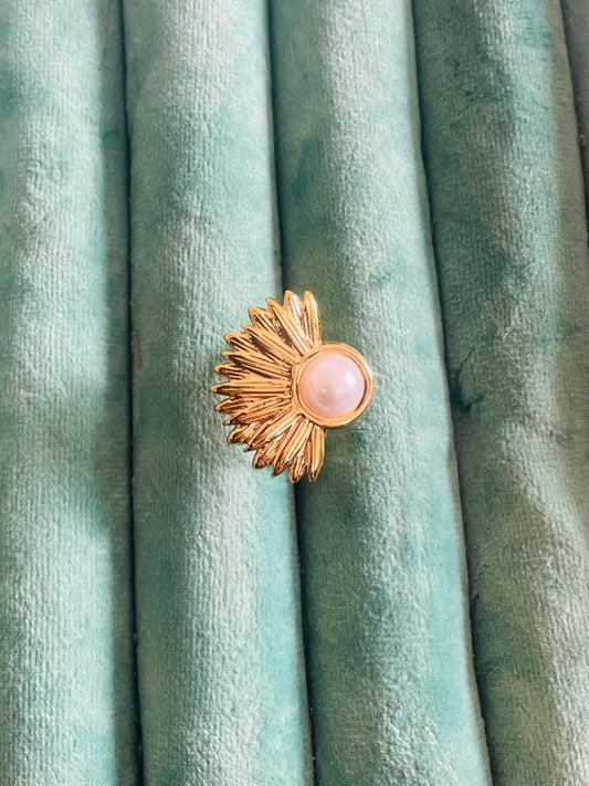 ✨Stainless steel Gold Floral Ring✨(Adjustable)