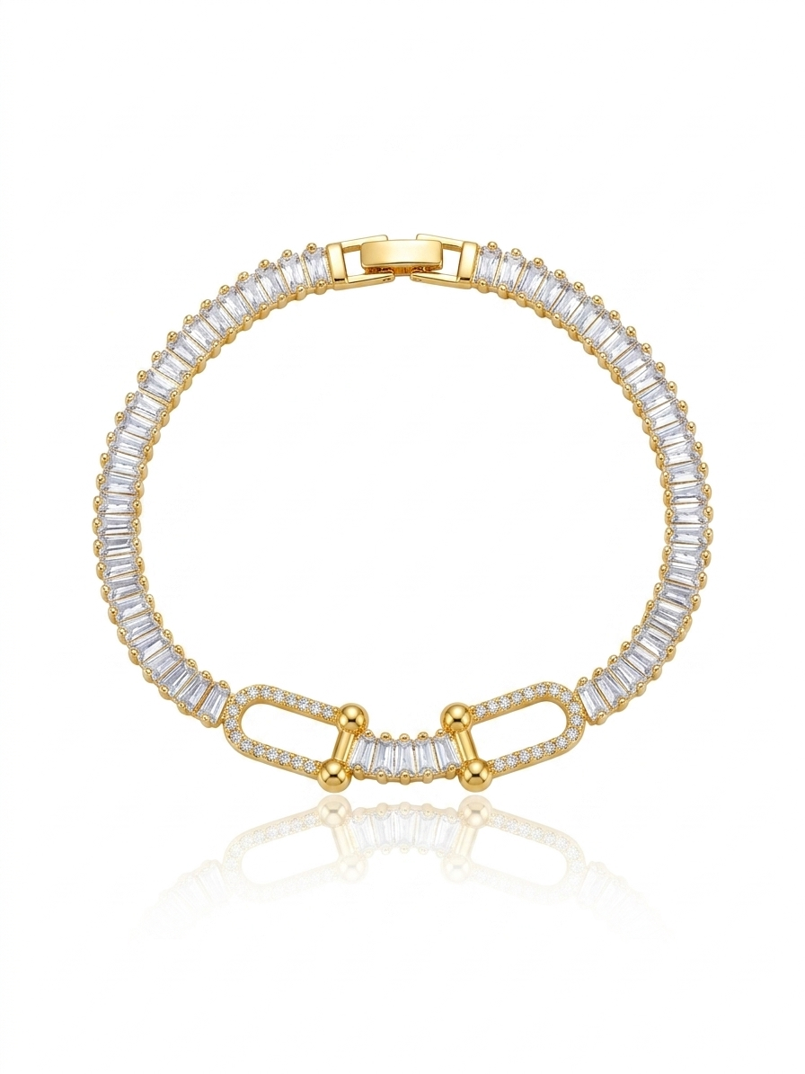 ✨Exclusive Zircon Royale Gold Diamond Cut chain Bracelet ✨(baby size 15cm)