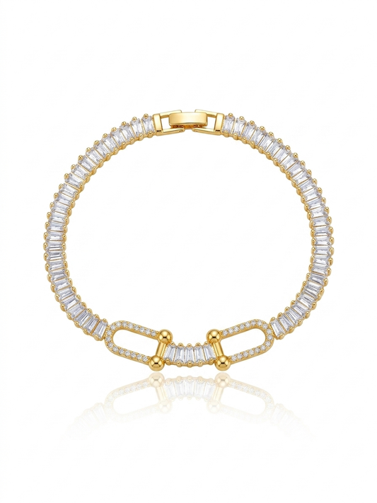 ✨Exclusive Zircon Royale Gold Diamond Cut chain Bracelet ✨(baby size 15cm)