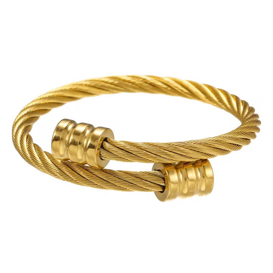 ✨Stainless Steel Gold Chunky Braided Zoe Cuff Bracelet✨