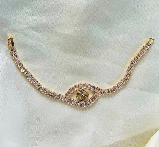 ✨Stainless steel Gold Zirconia Diamond Cut chain Bracelet✨