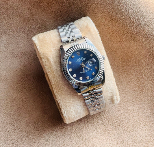 ✨Silver Briaded Jubilee Deep blue Dial Rlx Watch ✨