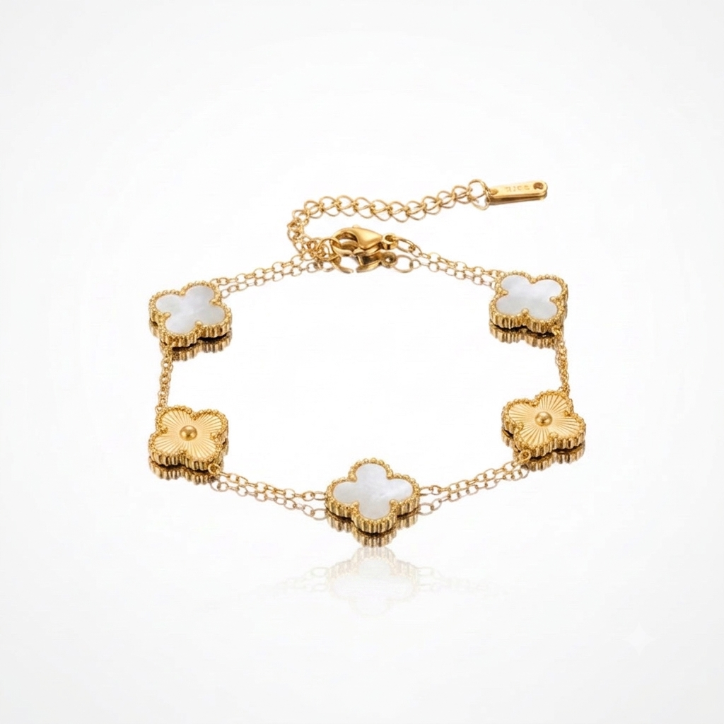 18k White Gold clovie Chain Bracelet ✨