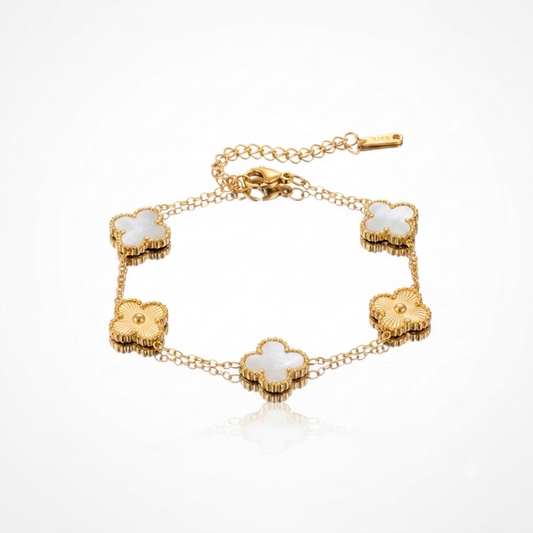 18k White Gold clovie Chain Bracelet ✨