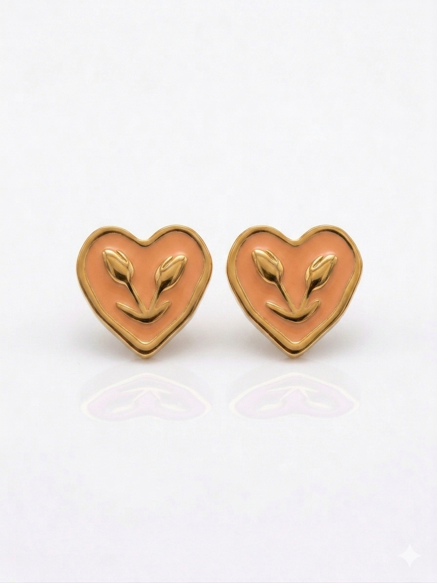✨Stainless steel Gold enamel  earrings ✨