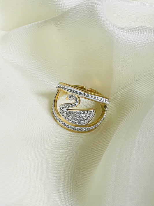 ✨ White duck Crystal Adjustable Ring✨