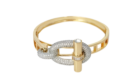 ✨24k Zircon Quad Gold CZ Cuff Bracelet ✨