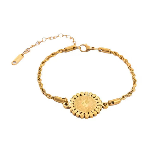 Vintage rope golden chain bracelet