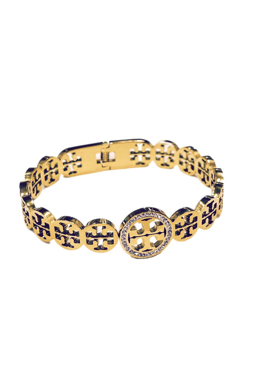 Stainless steel Diamantés Golden Tresa Bracelet
