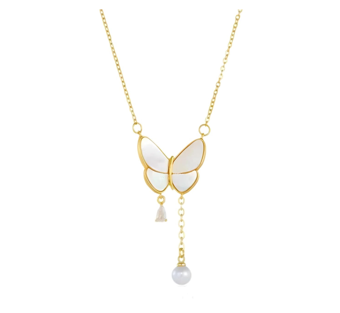 ✨Stainless steel S925 White enamel Butterfly Pendant ✨