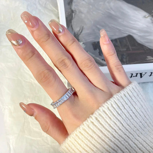 ✨Silver White Zircon Adjustable Tennis Ring✨
