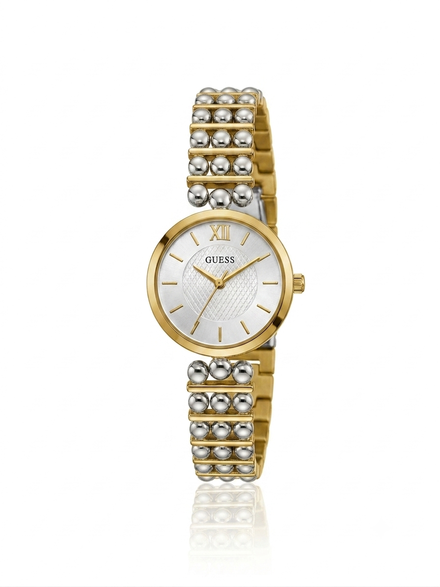 ✨Exquisite Women's Elegant Beaded Link SilverXGold Wrist Watch✨