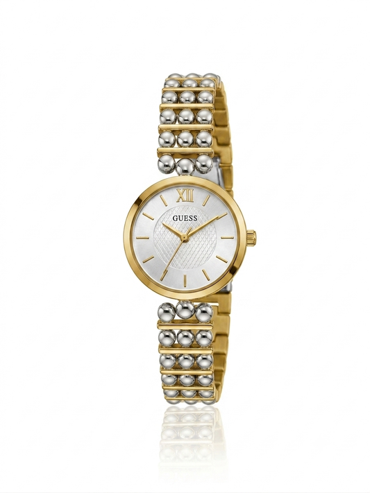 ✨Exquisite Women's Elegant Beaded Link SilverXGold Wrist Watch✨
