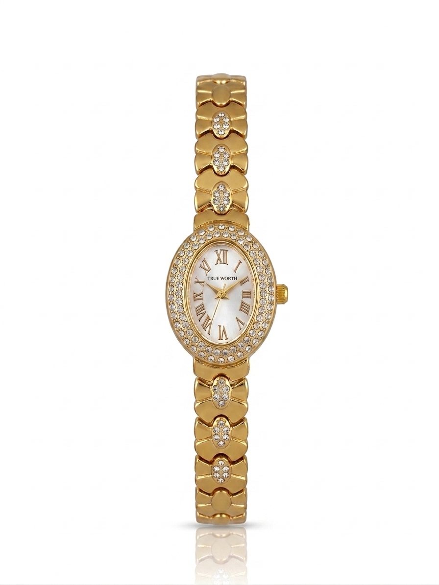 ✨ Zirconium Studded Classic OVAL True worth Watch ✨