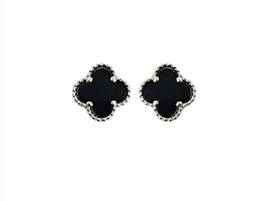 ✨SS Black clovie Grey stud earrings ✨