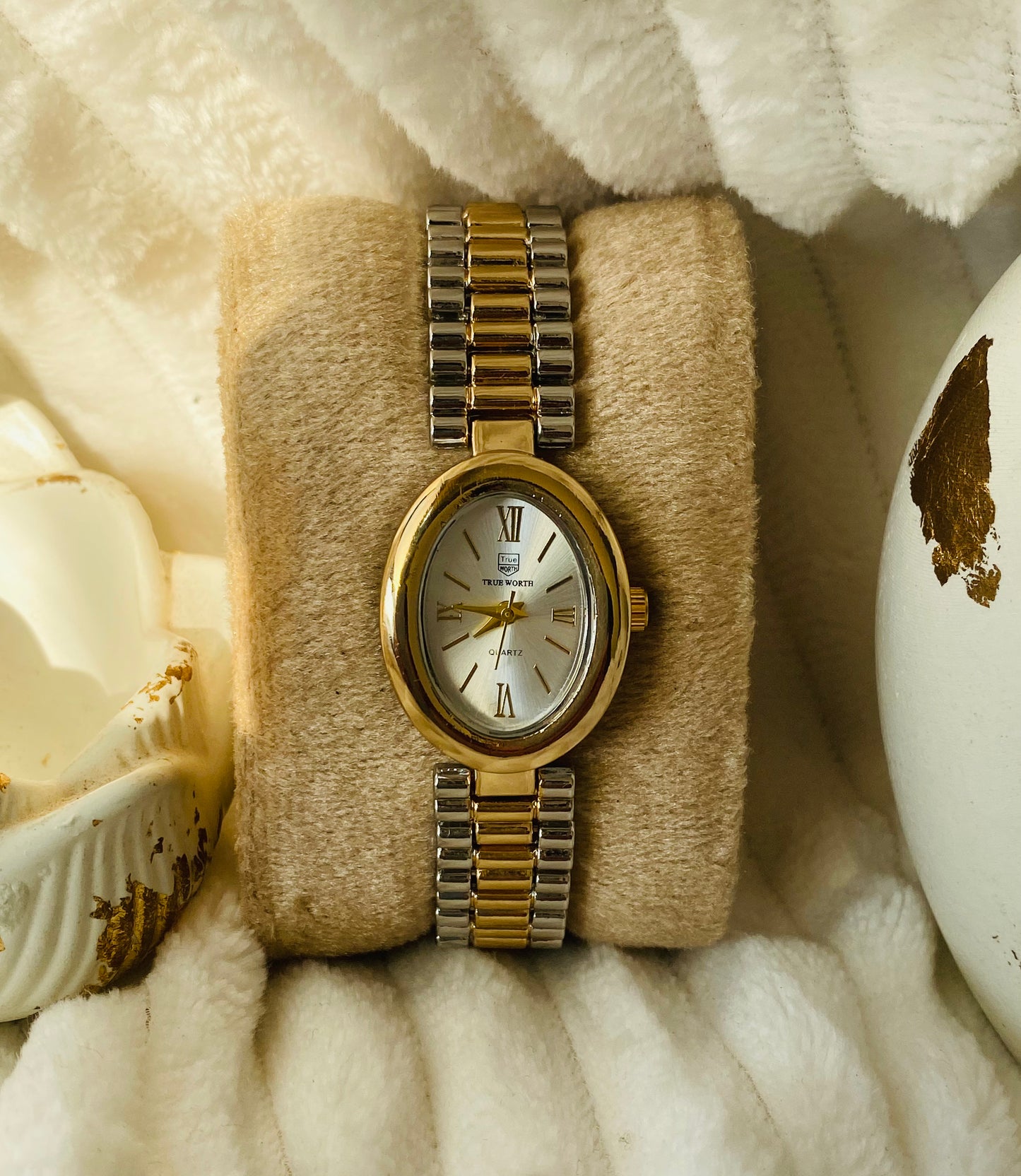 ✨Exquisite White Dial GoldxSilver Strap True Worth Watch ✨