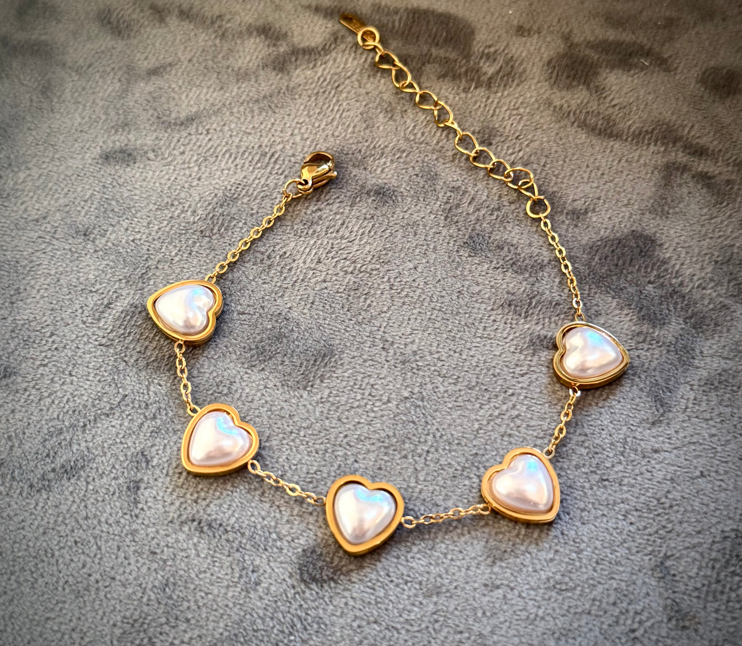 ✨Pearl heart chain bracelet✨
