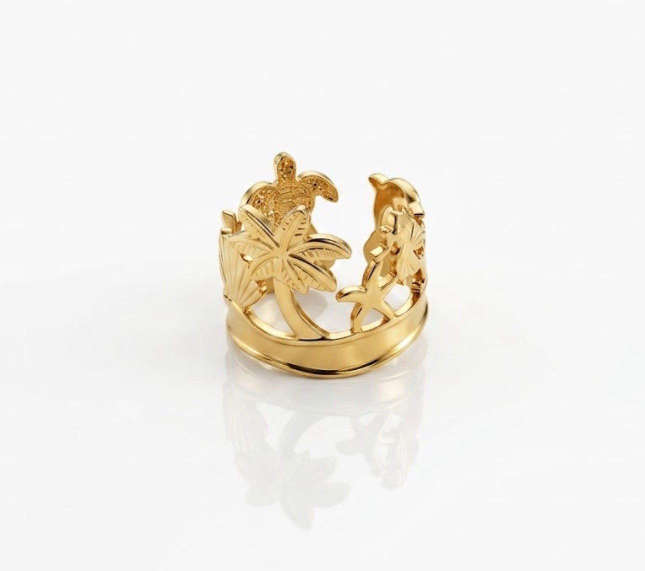 Vintage Themed golden adjustable ring