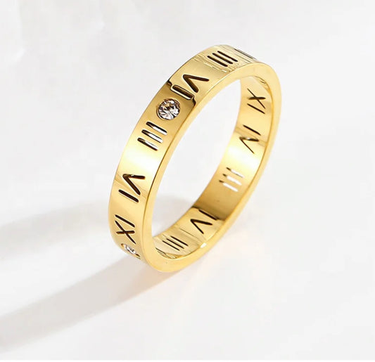 Crystal Roman gold ring
