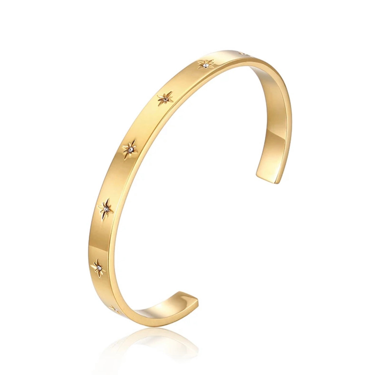 Crystal studded 18k gold bracelet
