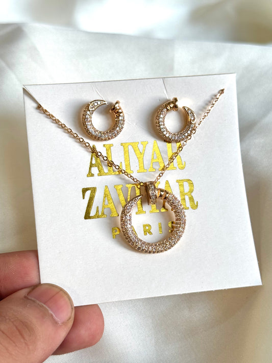 Rose gold nail pendant & tops set