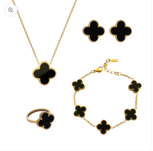 ✨Premium Stainless Steel Black clover complete set✨