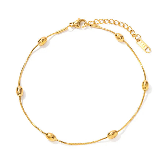 Rice gold bead minimal bracelet