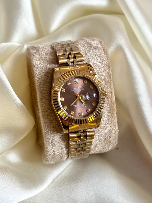 Golden jubilee strap bronze dial watch