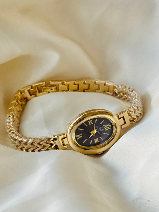 ✨Exquisite Classic True worth Gold  Blue Dial Linked Chain Watch ✨