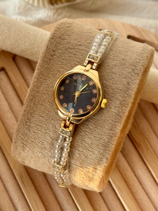 ✨Exquisite Blue Dial True Worth Chain Pearl Watch ✨
