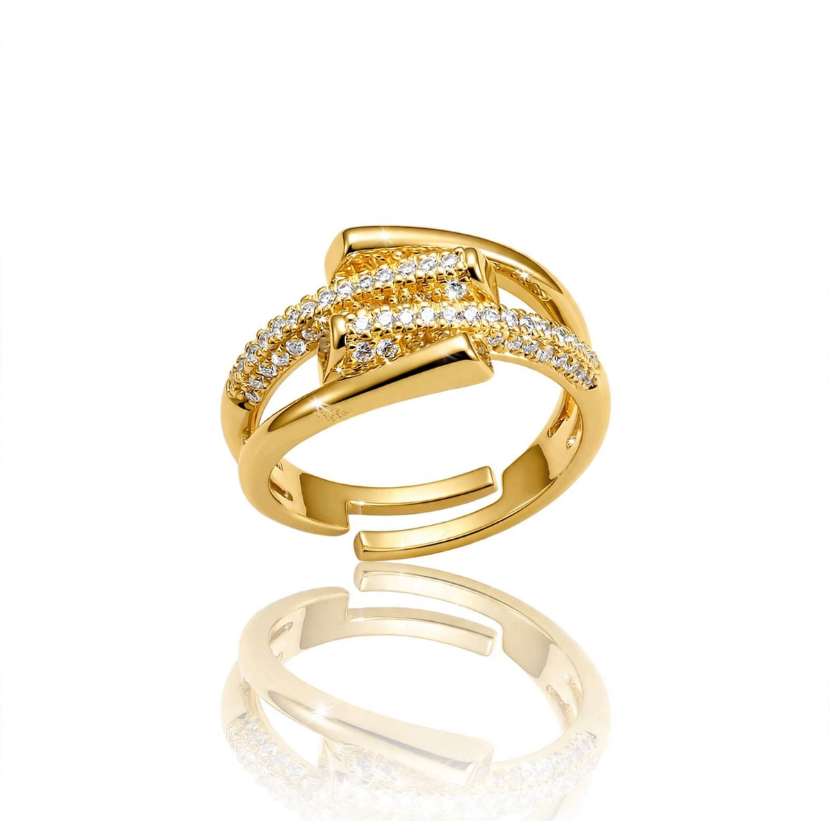 S925 Zirconium Aria Zirconium Gold Ring