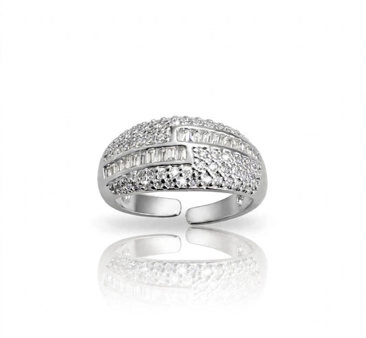 S925 Zirconium Exquisite Zircona Leana Silver Adjustable Ring