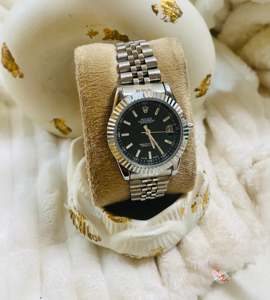 ✨Exquisite Black Dial Silver Strap Rlx Watch ✨