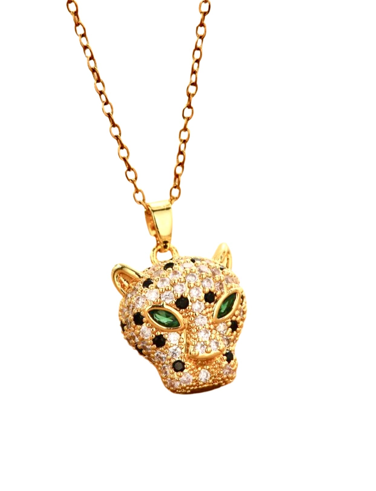 Emerald zircon leopard pendant